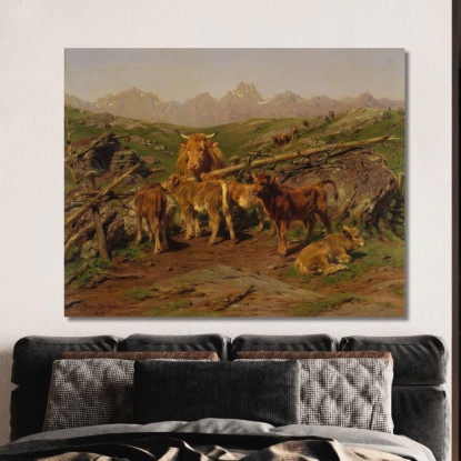 Svezzamento Dei Vitelli Rosa Bonheur rbn63 quadro stampato su tela