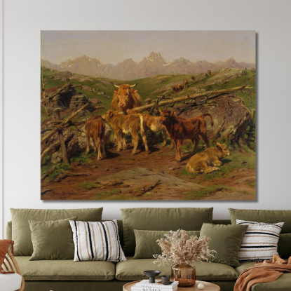 Svezzamento Dei Vitelli Rosa Bonheur rbn63 quadro stampato su tela