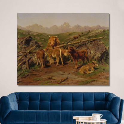 Svezzamento Dei Vitelli Rosa Bonheur rbn63 quadro stampato su tela