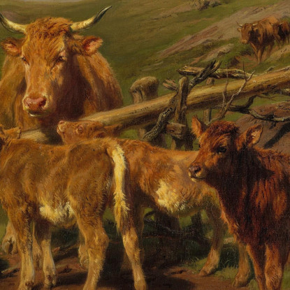 Svezzamento Dei Vitelli Rosa Bonheur rbn63 quadro stampato su tela