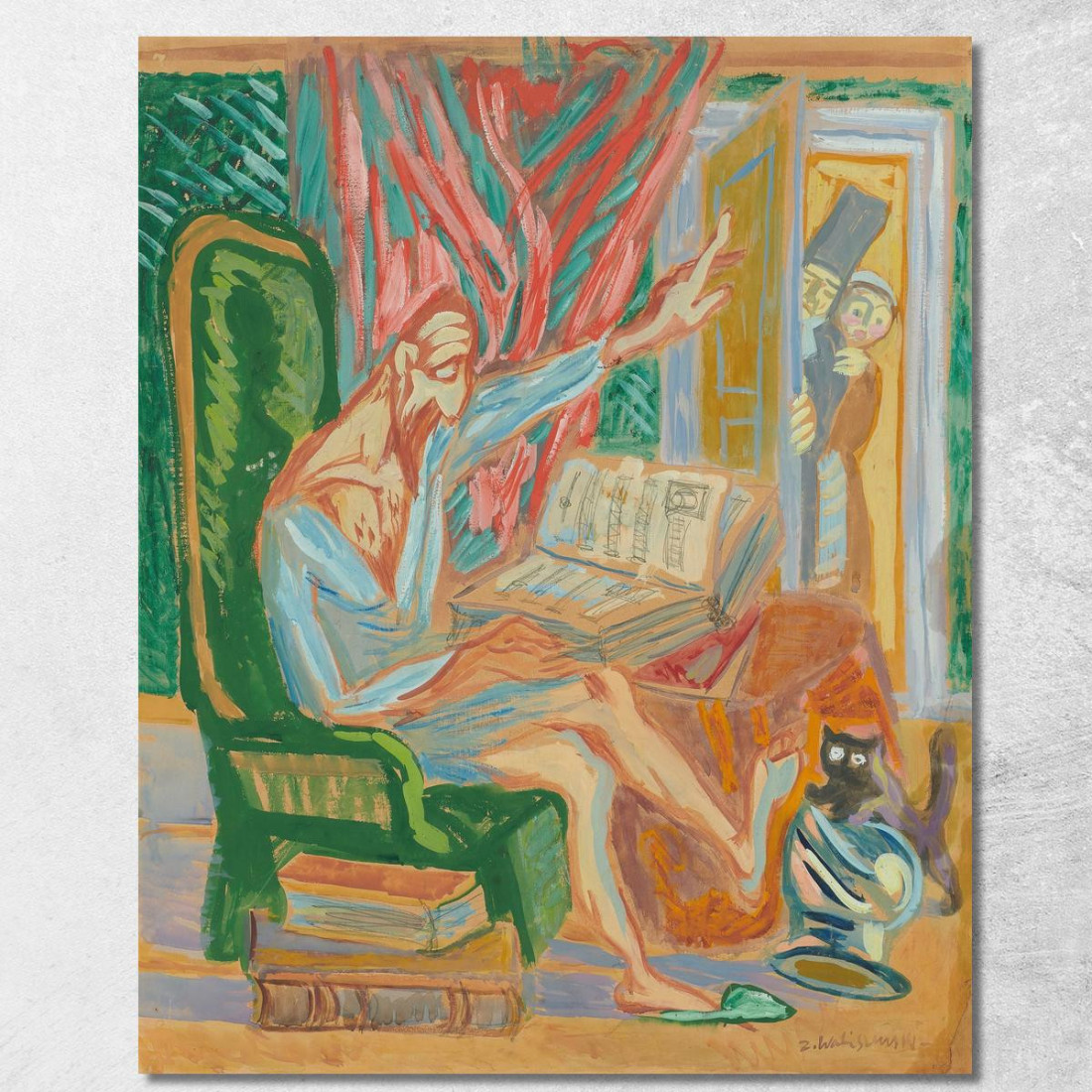 Don Chisciotte In Poltrona Zygmunt Waliszewski zwl14 quadro stampato su tela