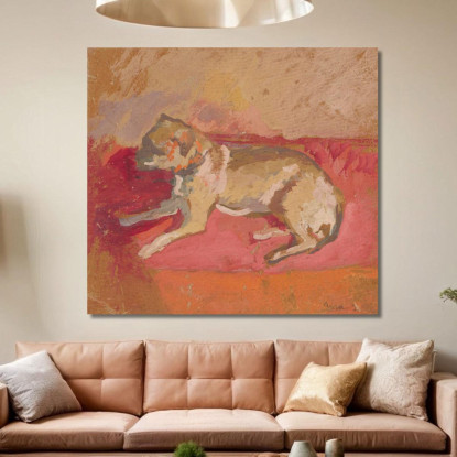 Cane Sdraiato Zygmunt Waliszewski zwl28 quadro stampato su tela