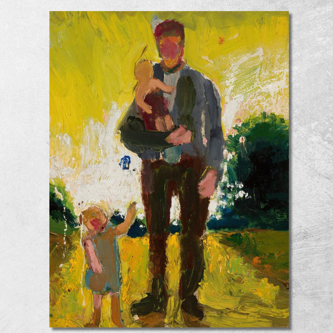 Uomo Con Bambini Zygmunt Waliszewski zwl29 quadro stampato su tela