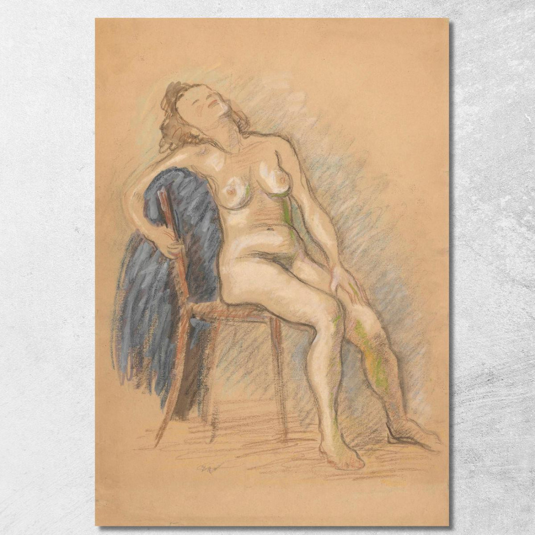 Nudo Seduto Su Una Sedia Zygmunt Waliszewski zwl31 quadro stampato su tela