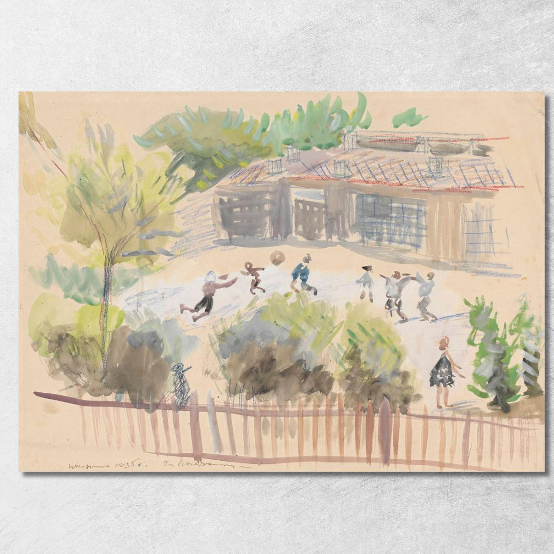 Cortile Della Scuola Zygmunt Waliszewski zwl37 quadro stampato su tela