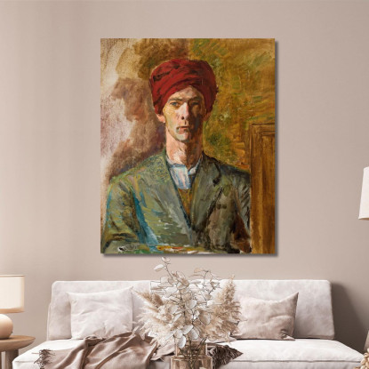 Autoritratto Con Turbante Zygmunt Waliszewski zwl41 quadro stampato su tela