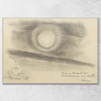 Luna Alla Vigilia Dell'Eclissi Lunare Del 26/9/31. Karl Wiener kwn340 quadro stampato su tela