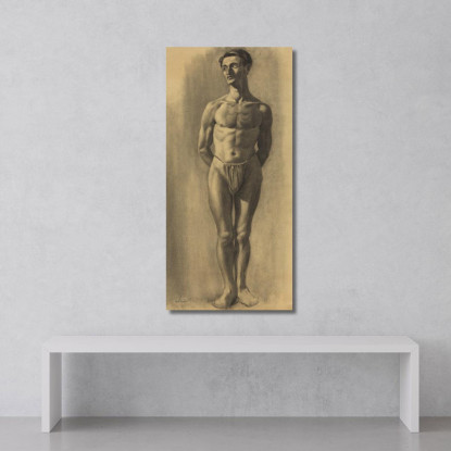 Nudo Maschile Iii Karl Wiener kwn351 quadro stampato su tela