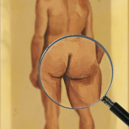 Nudo Maschile Vii Karl Wiener kwn354 quadro stampato su tela