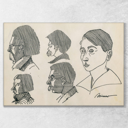 Senza Titolo 5 Ritratti Karl Wiener kwn444 quadro stampato su tela