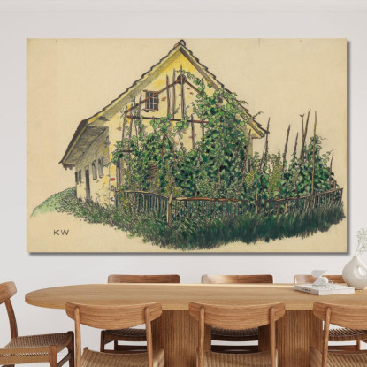 Casale Senza Titolo Con Giardino Antistante Karl Wiener kwn487 quadro stampato su tela