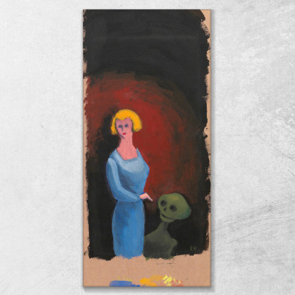 Donna Senza Titolo Con Morte Karl Wiener kwn511 quadro stampato su tela