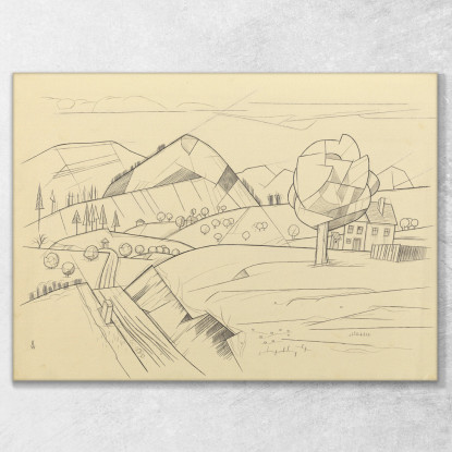 Paesaggio Senza Titolo Karl Wiener kwn554 quadro stampato su tela