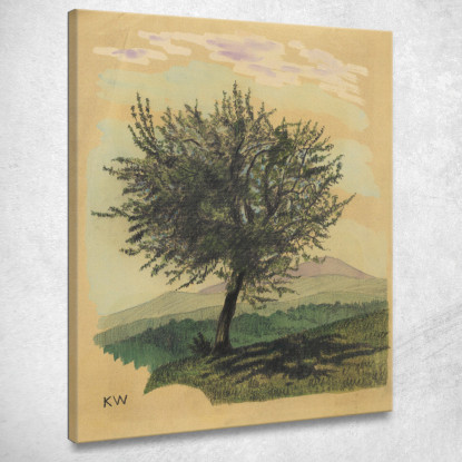 Albero A Foglie Decidue Senza Titolo Nel Paesaggio Karl Wiener kwn558 quadro stampato su tela