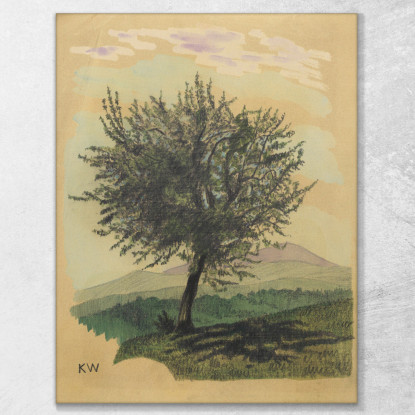 Albero A Foglie Decidue Senza Titolo Nel Paesaggio Karl Wiener kwn558 quadro stampato su tela