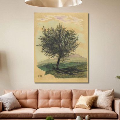 Albero A Foglie Decidue Senza Titolo Nel Paesaggio Karl Wiener kwn558 quadro stampato su tela
