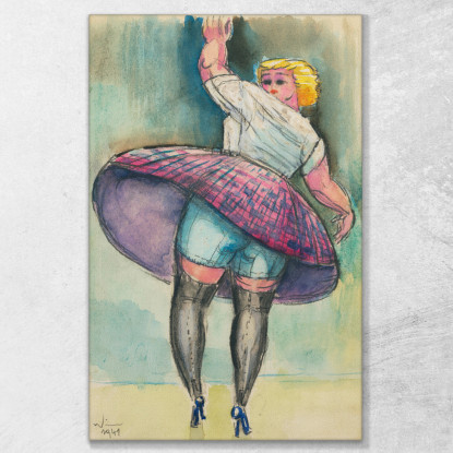 Donna Danzante Senza Titolo Karl Wiener kwn594 quadro stampato su tela