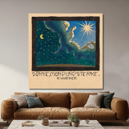 Sole Luna E Stelle Karl Wiener kwn664 quadro stampato su tela