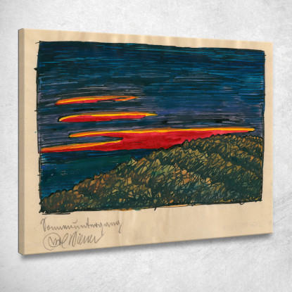 Tramonto Karl Wiener kwn674 quadro stampato su tela