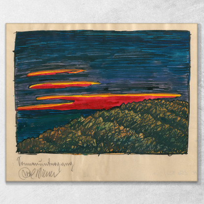 Tramonto Karl Wiener kwn674 quadro stampato su tela