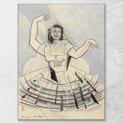 Ballerino Karl Wiener kwn703 quadro stampato su tela