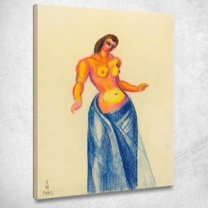 Seminudo Femminile Ii Karl Wiener kwn747 quadro stampato su tela