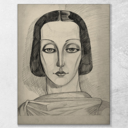 Disegno Del Ritratto Femminile Karl Wiener kwn755 quadro stampato su tela