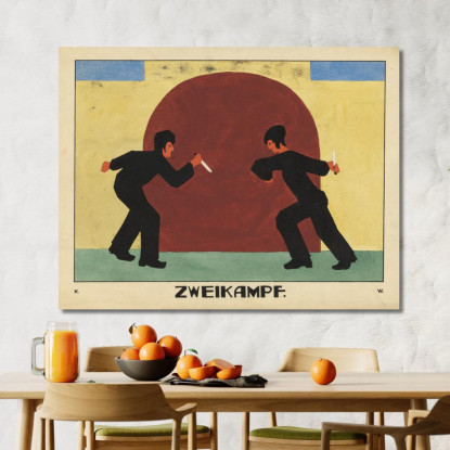 Duello Karl Wiener kwn795 quadro stampato su tela