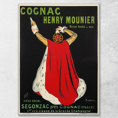 Cognac Henry Mounier Leonetto Cappiello lcp33 quadro stampato su tela