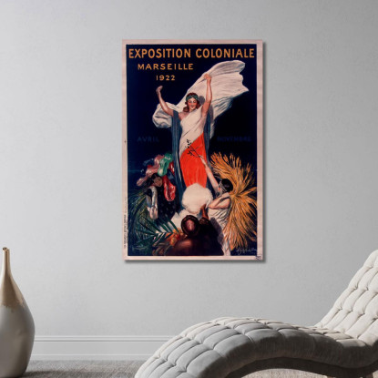 Mostra Coloniale Marsiglia 1922 Leonetto Cappiello lcp45 quadro stampato su tela