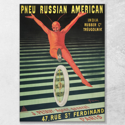 Pneumatico Russo-Americano Leonetto Cappiello lcp101 quadro stampato su tela