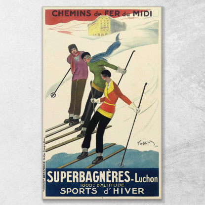 Superbagnères-Luchon Leonetto Cappiello lcp104 quadro stampato su tela