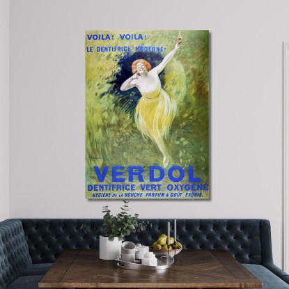 Dentifricio Verde Ossigenato Verdol Leonetto Cappiello lcp111 quadro stampato su tela
