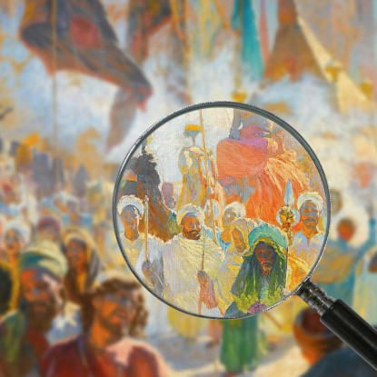 La Processione Del Mahmal Per Le Strade Del Cairo Ludwig Deutsch ldt34 quadro stampato su tela
