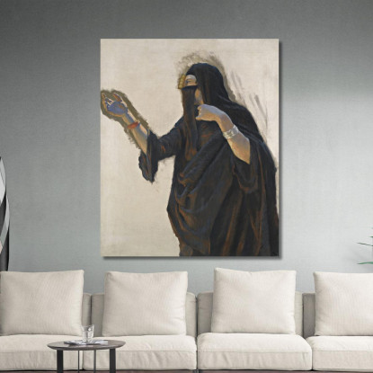 Dama Velata Ludwig Deutsch ldt48 quadro stampato su tela