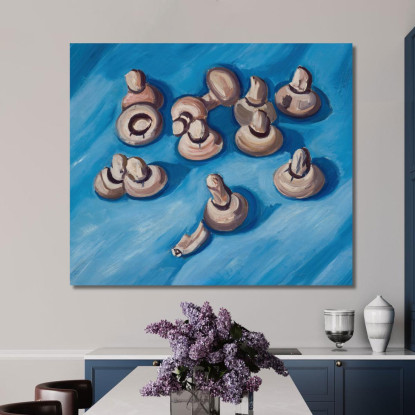 Funghi Su Sfondo Blu Marsden Hartley mhr19 quadro stampato su tela