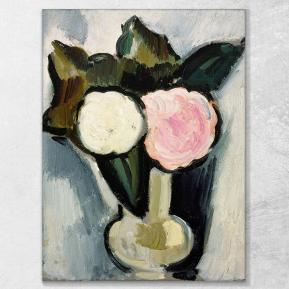 Fiori Rosa E Bianchi In Un Vaso Marsden Hartley mhr25 quadro stampato su tela