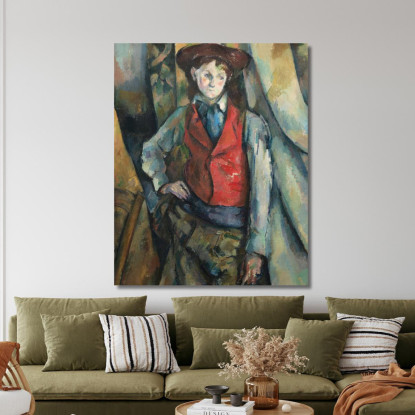 Ragazzo In Un Panciotto Rosso Paul Cézanne pcz14 quadro stampato su tela