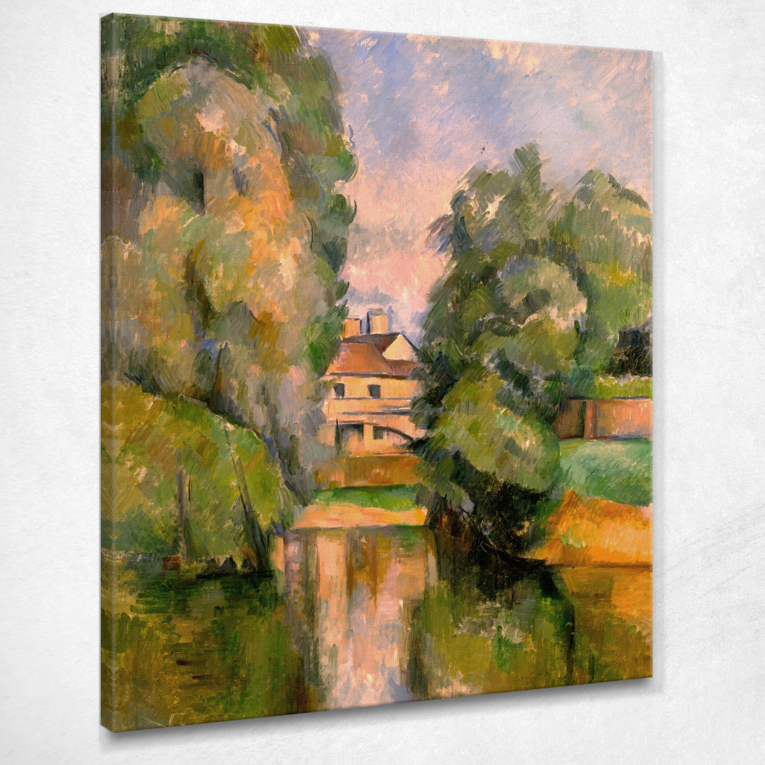 Casa Di Campagna Da Un Fiume Paul Cézanne pcz19 quadro stampato su tela