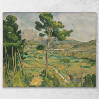 Mont Sainte-Victoire E Il Viadotto Della Valle Del Fiume Arc Paul Cézanne pcz64 quadro stampato su tela