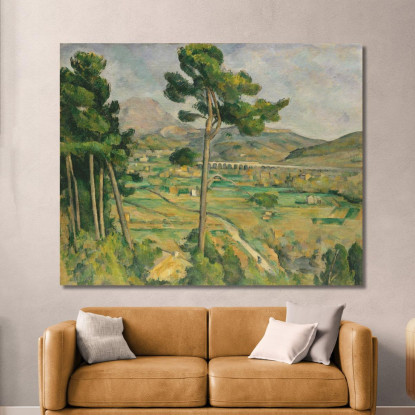 Mont Sainte-Victoire E Il Viadotto Della Valle Del Fiume Arc Paul Cézanne pcz64 quadro stampato su tela