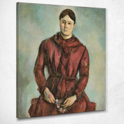 Madame Cézanne In Abito Rosso Paul Cézanne pcz69 quadro stampato su tela