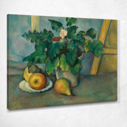 Vaso Di Primule E Frutta Paul Cézanne pcz78 quadro stampato su tela