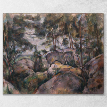 Rocce Nella Foresta Paul Cézanne pcz80 quadro stampato su tela