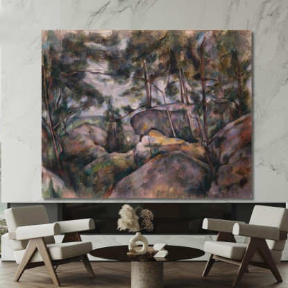 Rocce Nella Foresta Paul Cézanne pcz80 quadro stampato su tela