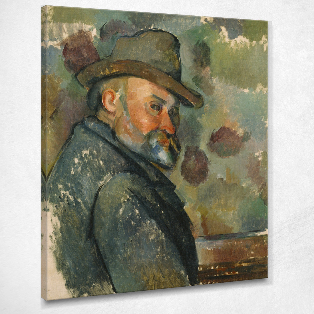 Autoritratto Con Cappello Paul Cézanne pcz84 quadro stampato su tela