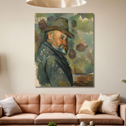 Autoritratto Con Cappello Paul Cézanne pcz84 quadro stampato su tela