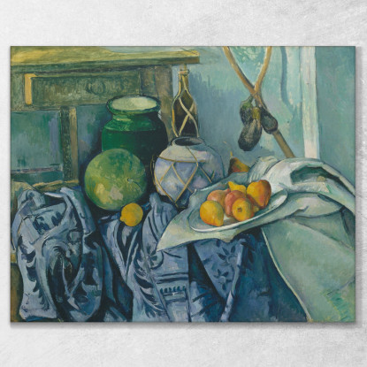 Natura Morta Con Vasetto Di Zenzero E Melanzane Paul Cézanne pcz87 quadro stampato su tela