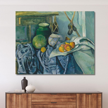 Natura Morta Con Vasetto Di Zenzero E Melanzane Paul Cézanne pcz87 quadro stampato su tela