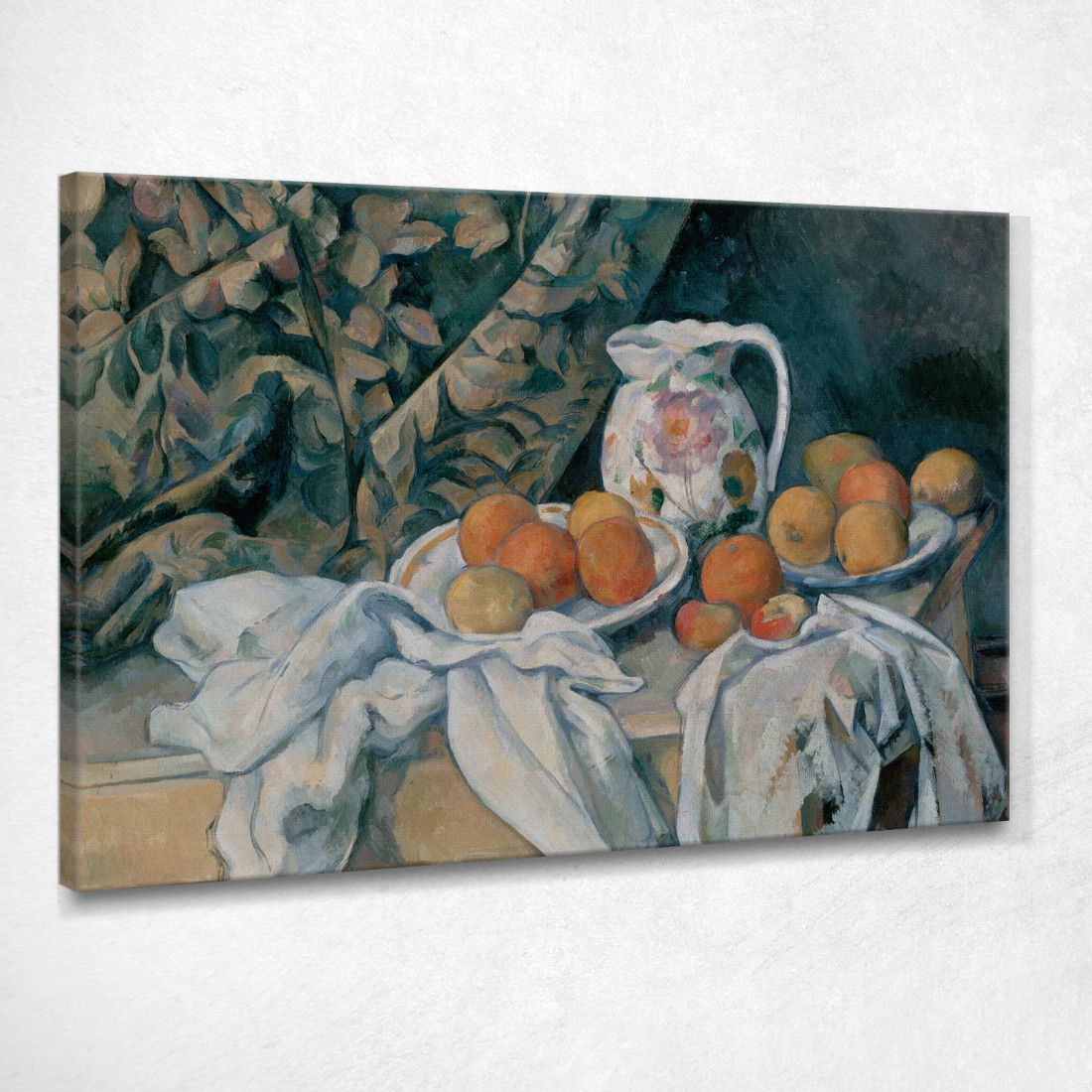 Natura Morta Con Tenda E Brocca Fiorita Paul Cézanne pcz95 quadro stampato su tela